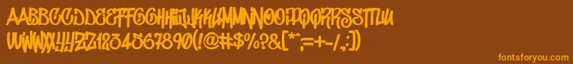 DonGraffiti Font – Orange Fonts on Brown Background