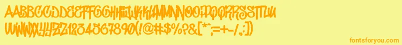 DonGraffiti Font – Orange Fonts on Yellow Background