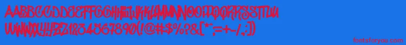 DonGraffiti-Schriftart – Rote Schriften auf blauem Hintergrund