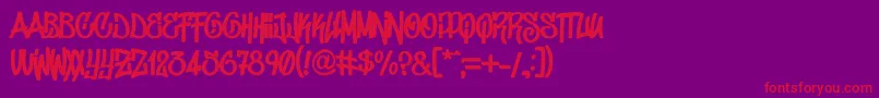 DonGraffiti Font – Red Fonts on Purple Background