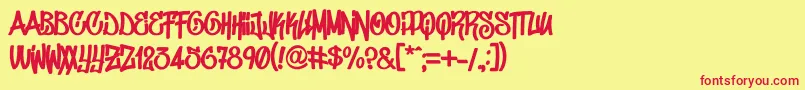 DonGraffiti Font – Red Fonts on Yellow Background