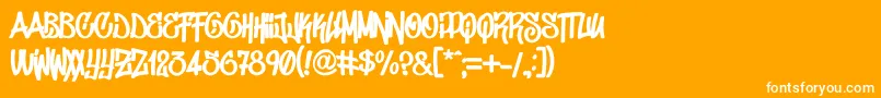 DonGraffiti-Schriftart – Weiße Schriften auf orangefarbenem Hintergrund