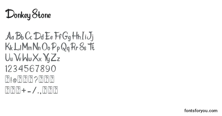 Czcionka Donkey Stone – alfabet, cyfry, specjalne znaki