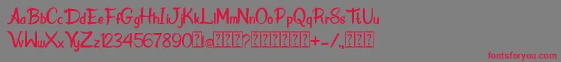 Donkey Stone Font – Red Fonts on Gray Background