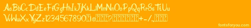 フォントDonkey Stone – オレンジの背景に黄色の文字