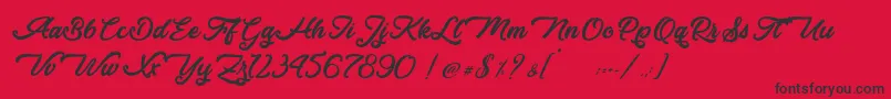 Donkey Talk   Personal Use Font – Black Fonts on Red Background