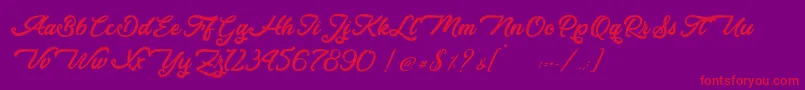 Donkey Talk   Personal Use Font – Red Fonts on Purple Background