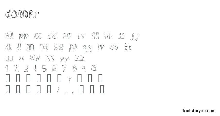 Donner (125368)-fontti – aakkoset, numerot, erikoismerkit