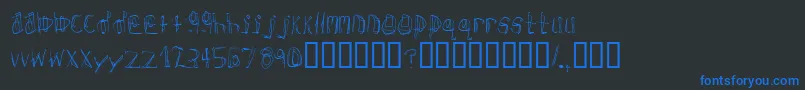 donner-Schriftart – Blaue Schriften auf schwarzem Hintergrund