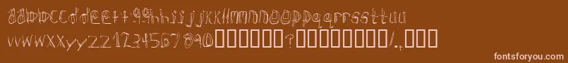 donner-Schriftart – Rosa Schriften auf braunem Hintergrund