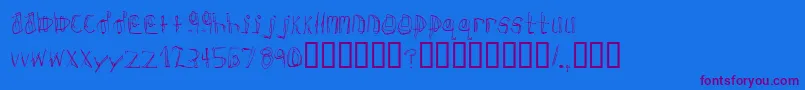 donner Font – Purple Fonts on Blue Background