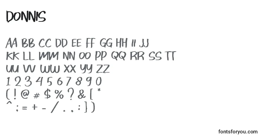 Donnisフォント–アルファベット、数字、特殊文字