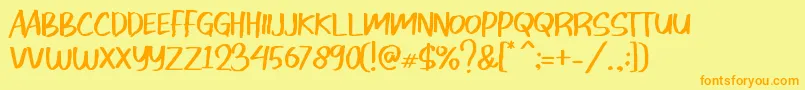 Donnis Font – Orange Fonts on Yellow Background