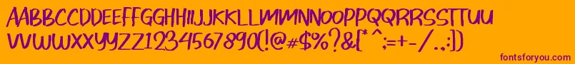 Donnis Font – Purple Fonts on Orange Background