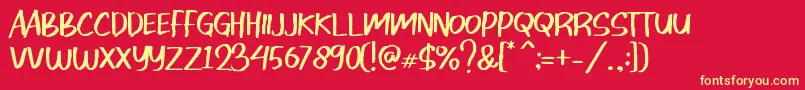 Donnis Font – Yellow Fonts on Red Background