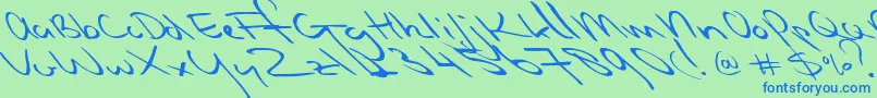 Шрифт Slipstreamsweetheart – синие шрифты на зелёном фоне