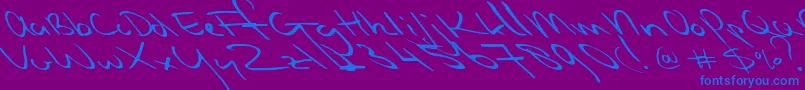 Slipstreamsweetheart-Schriftart – Blaue Schriften auf violettem Hintergrund