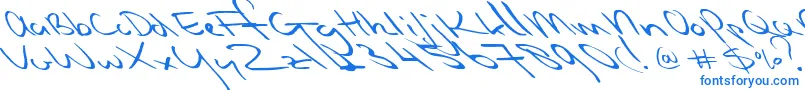 Czcionka Slipstreamsweetheart – niebieskie czcionki na białym tle