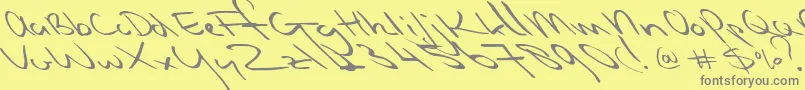 Slipstreamsweetheart-Schriftart – Graue Schriften auf gelbem Hintergrund