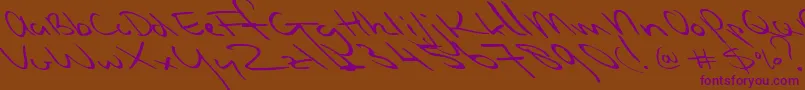 Czcionka Slipstreamsweetheart – fioletowe czcionki na brązowym tle