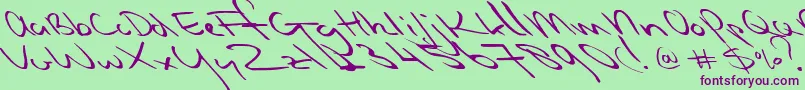 Czcionka Slipstreamsweetheart – fioletowe czcionki na zielonym tle