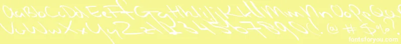 Czcionka Slipstreamsweetheart – białe czcionki na żółtym tle