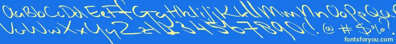 フォントSlipstreamsweetheart – 黄色の文字、青い背景
