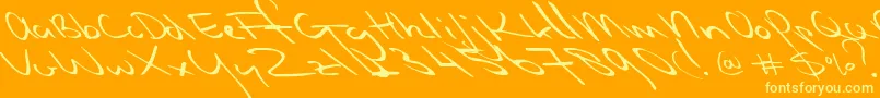 Slipstreamsweetheart-Schriftart – Gelbe Schriften auf orangefarbenem Hintergrund