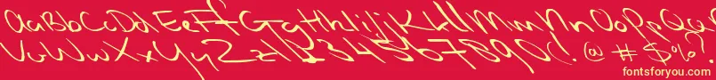 Slipstreamsweetheart-Schriftart – Gelbe Schriften auf rotem Hintergrund