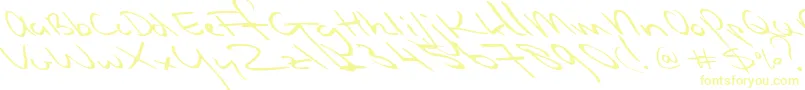 Czcionka Slipstreamsweetheart – żółte czcionki na białym tle