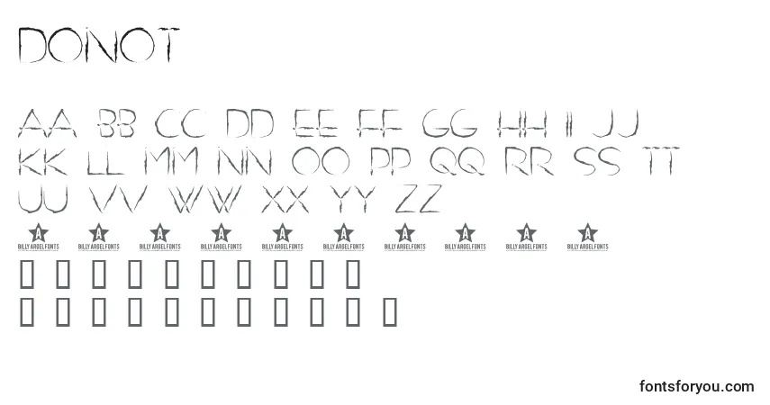 Шрифт DONOT    (125370) – алфавит, цифры, специальные символы