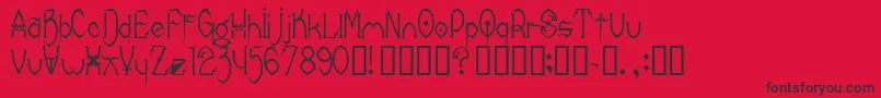 DONRC    Font – Black Fonts on Red Background