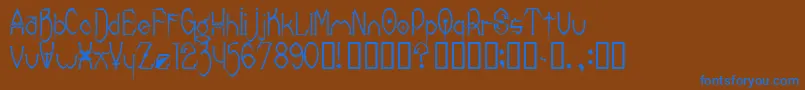 Więcej informacji o czcionce DONRC Czcionka DONRC – niebieskie czcionki na brązowym tle