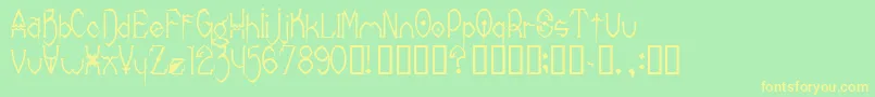 フォントDONRC    – 黄色の文字が緑の背景にあります