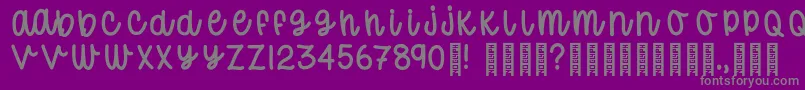 フォントDonutWorryTrial Regular – 紫の背景に灰色の文字