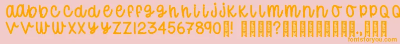 DonutWorryTrial Regular Font – Orange Fonts on Pink Background