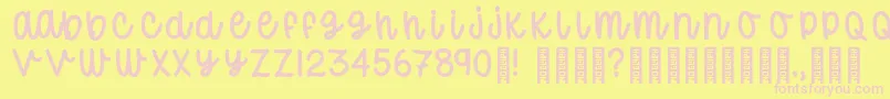 DonutWorryTrial Regular Font – Pink Fonts on Yellow Background