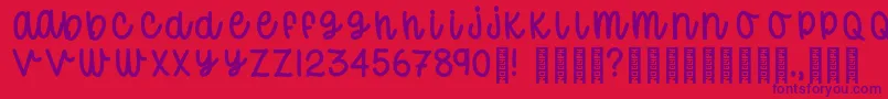 DonutWorryTrial Regular Font – Purple Fonts on Red Background