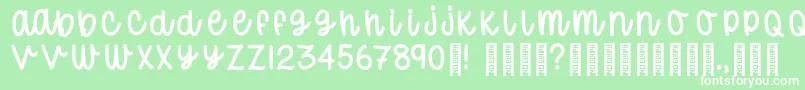 DonutWorryTrial Regular Font – White Fonts on Green Background