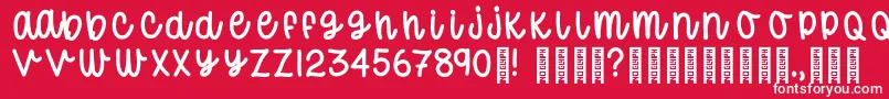 フォントDonutWorryTrial Regular – 赤い背景に白い文字