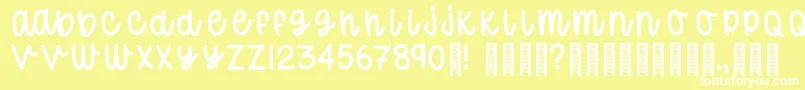 DonutWorryTrial Regular Font – White Fonts on Yellow Background