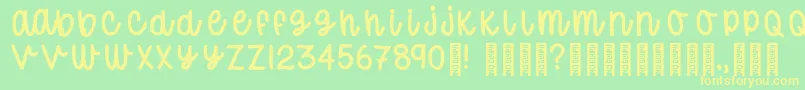 DonutWorryTrial Regular Font – Yellow Fonts on Green Background