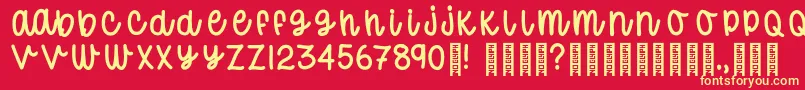 DonutWorryTrial Regular Font – Yellow Fonts on Red Background