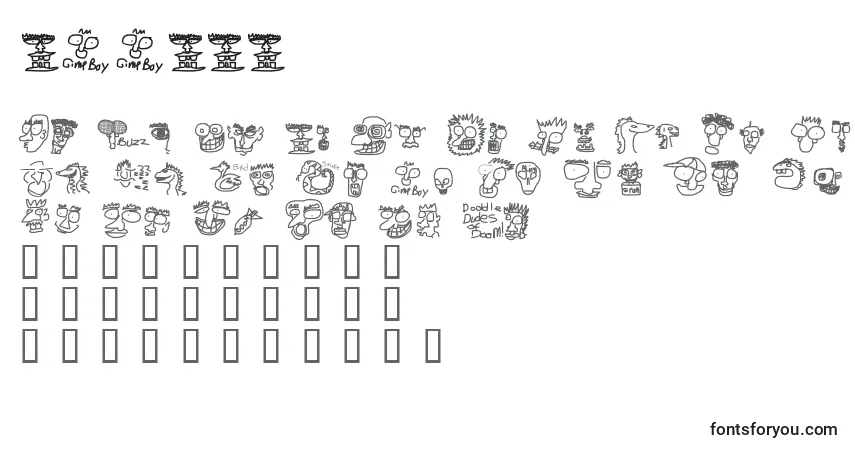 A fonte DOODDD   (125375) – alfabeto, números, caracteres especiais