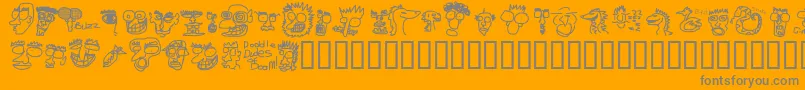 fuente DOODDD   – Fuentes Grises Sobre Fondo Naranja