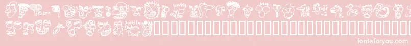Police DOODDD   – polices blanches sur fond rose