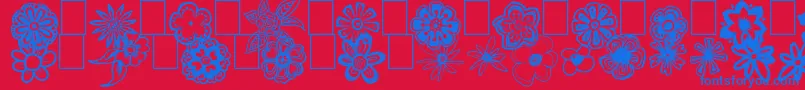 フォントDoodFlow – 赤い背景に青い文字