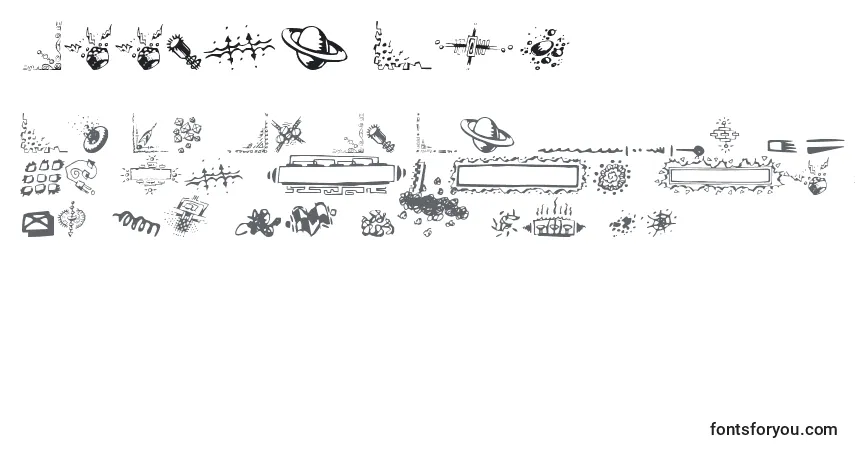 Schriftart Doodle Art – Alphabet, Zahlen, spezielle Symbole