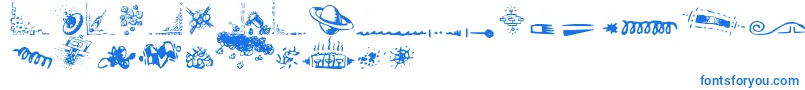 Doodle Art Font – Blue Fonts on White Background