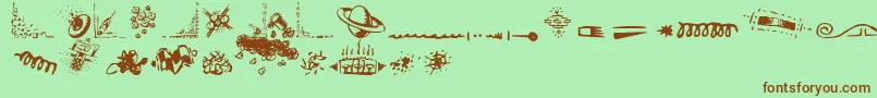 Czcionka Doodle Art – brązowe czcionki na zielonym tle